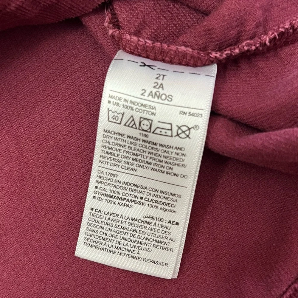 Old Navy Toddler Corduroy Shirt Dress Maroon Size 2T Christmas Holiday Sweet